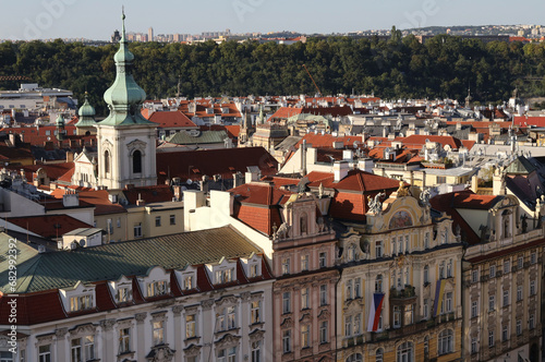 Wallpaper Mural Top view of the city of Prague Torontodigital.ca