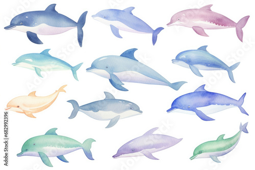 Animals cartoon draw watercolor sea illustration ocean water underwater nature blue