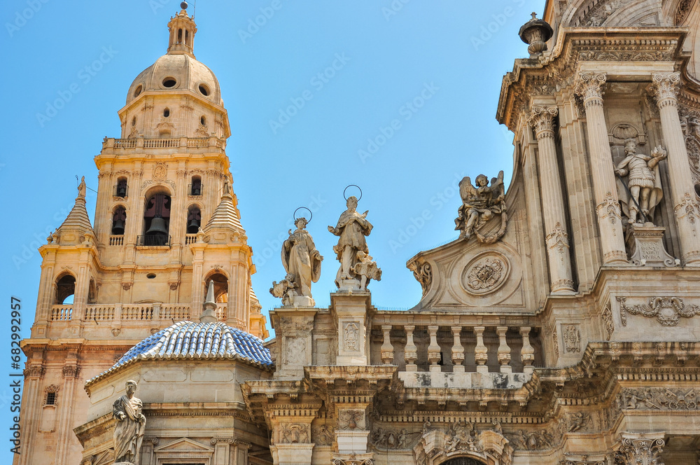 Cathedral of Saint Mary in center of Murcia, Spain