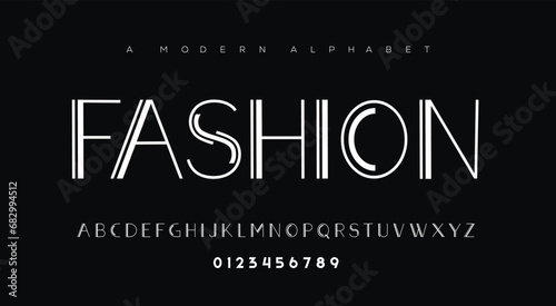 Fashion , a modern alphabet lowercase font. minimalist typography vector illustration design photo