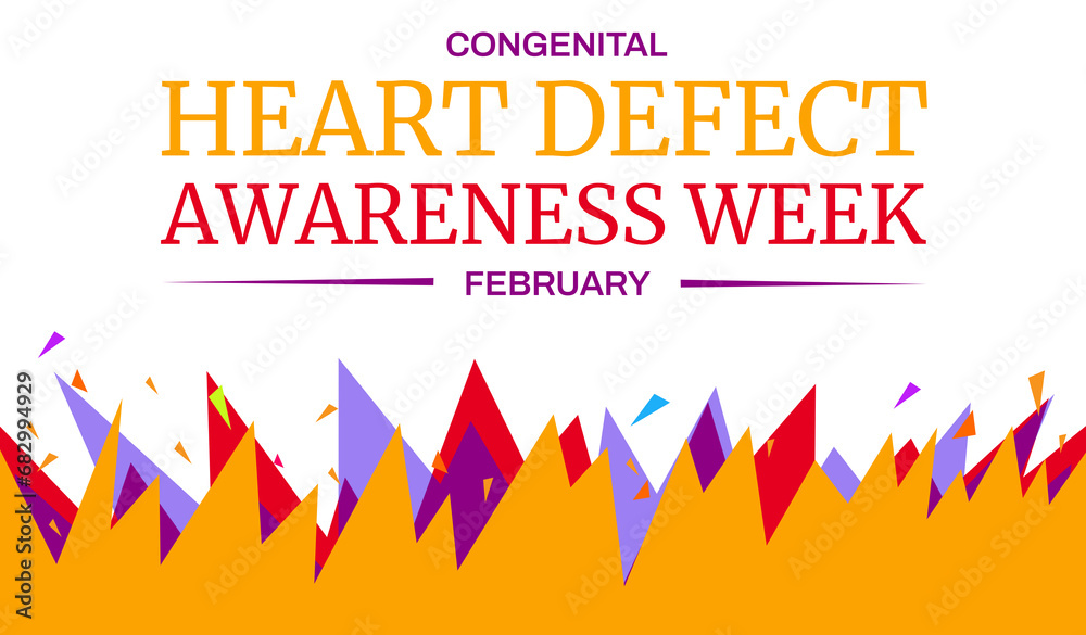 CHD Awareness week background with different shapes design. Congenital ...