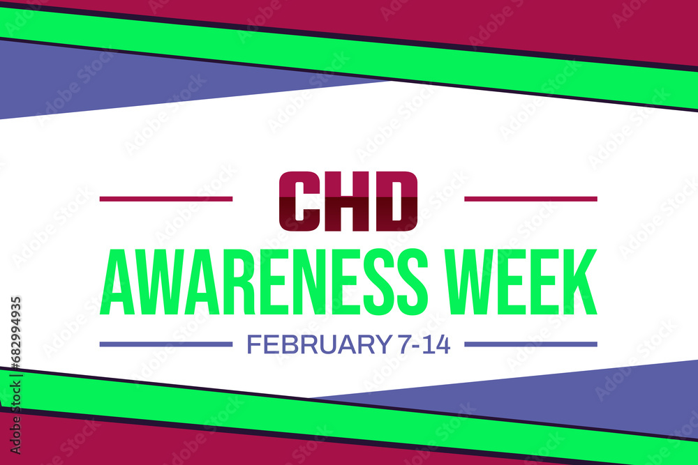 CHD Awareness week background with colorful traditional border design