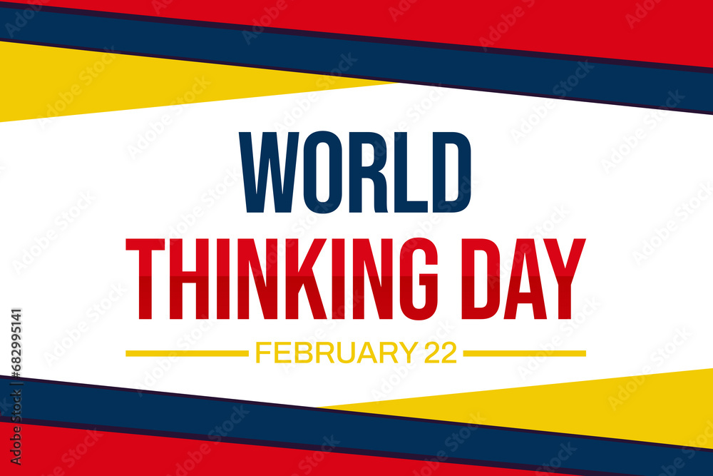 World Thinking Day background with traditional border design and typography on the center. Thinking day backdrop