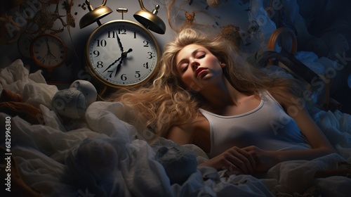 insomnia, concept of habitual sleeplessness, inability to sleep, healthcare concept