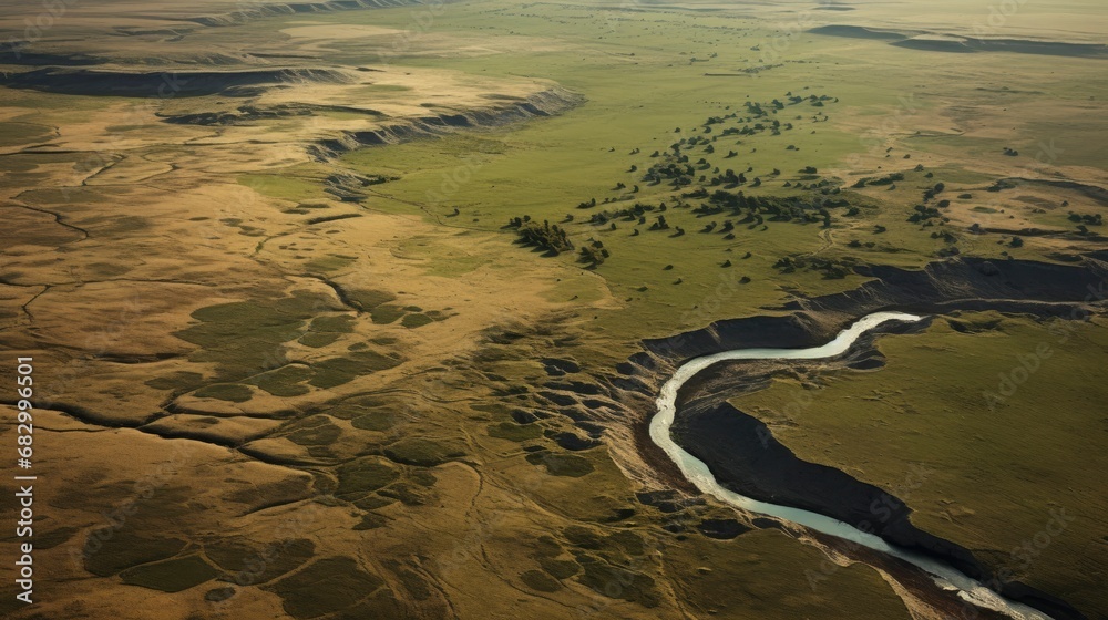 Steppe, bird's eye view Steppe, bird's eye view