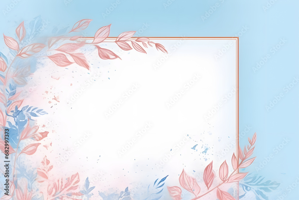 Abstract Azure Foliage background. VIP Invitation and celebration card.