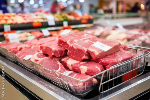 Market red raw food store beef supermarket meat fresh freshness butcher steak