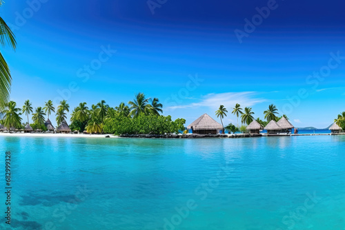 Blue nature paradise sea beach water travel ocean tropical island