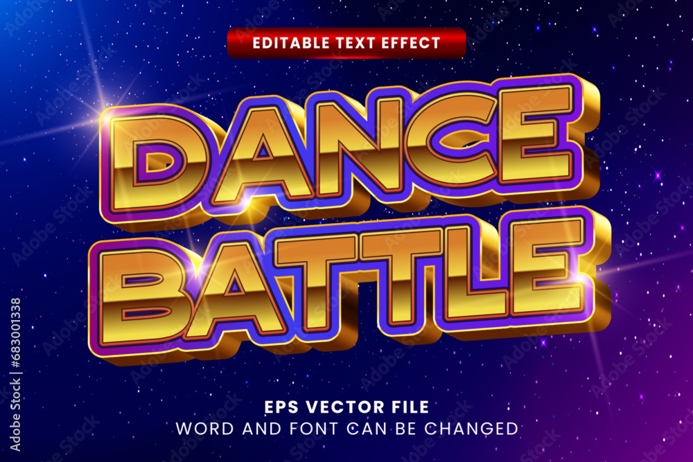 Dance battle neon glow retro vintage editable text effect