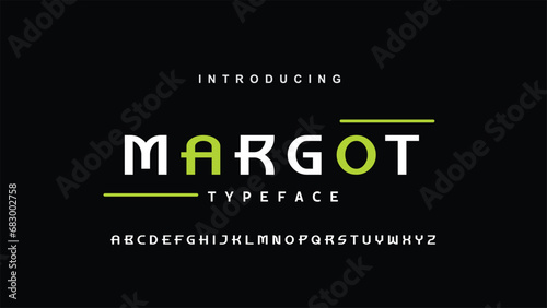 Abstract minimal modern alphabet fonts. Typography technology electronic digital music future creative font. vector illustration