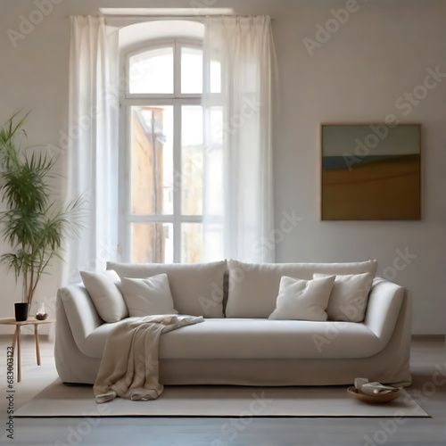 Minimalist interior design of modern living room. generative AI © Abul