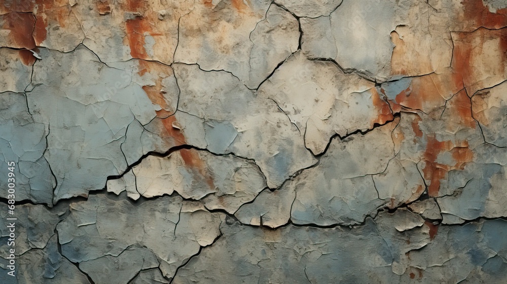 old cracked and mouldy paint on a wall - background texture