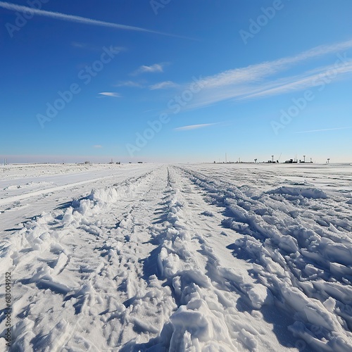 A winter morning in a remote wilderness area with pristine  Winter Landscape Panaromic Image