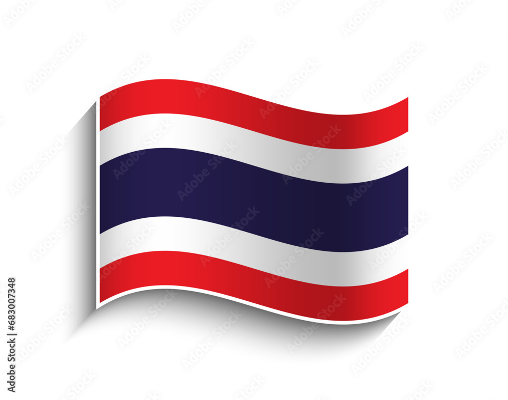 Fototapeta premium Vector Thailand waving Flag Icon