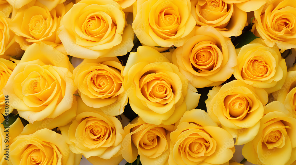 Yellow roses background. Beautiful flowers for valentine's day. Colorful background.