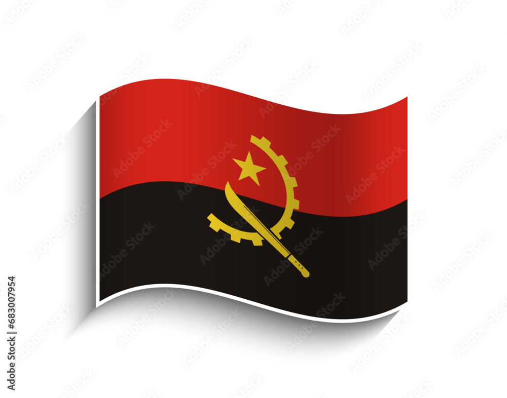 Vector Angola waving Flag Icon Vector Angola waving Flag Icon