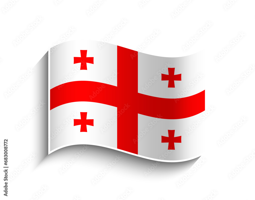 Obraz premium Vector Georgia waving Flag Icon