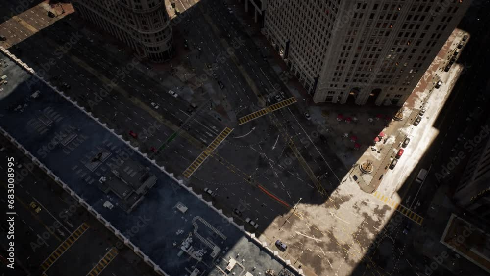 A bustling cityscape with towering buildings and busy streets from an aerial perspective A bustling cityscape with towering buildings and busy streets from an aerial perspective