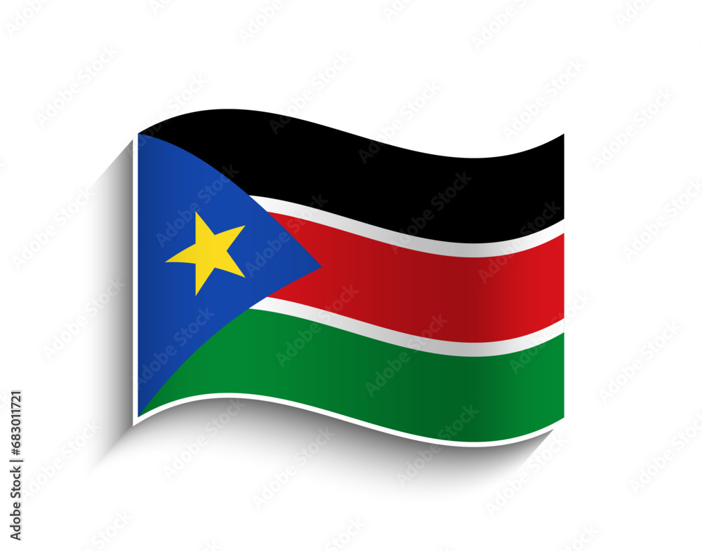 Obraz premium Vector South Sudan waving Flag Icon
