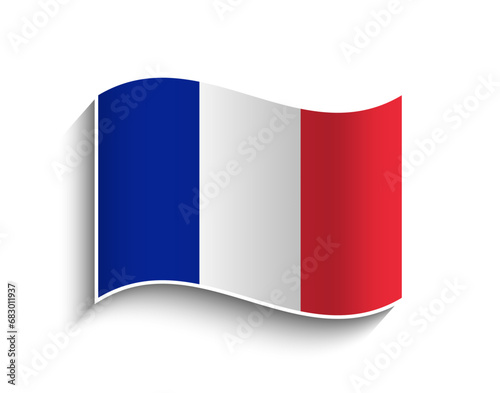 Vector France waving Flag Icon