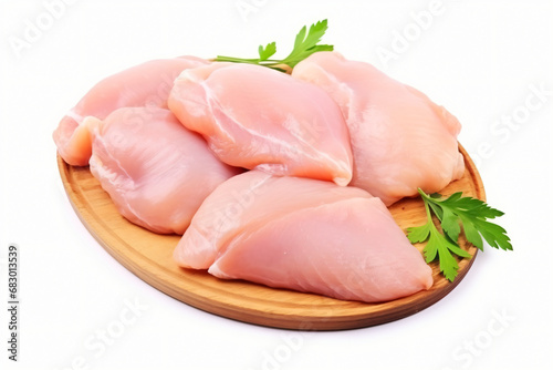 Chicken raw isolated on a white background