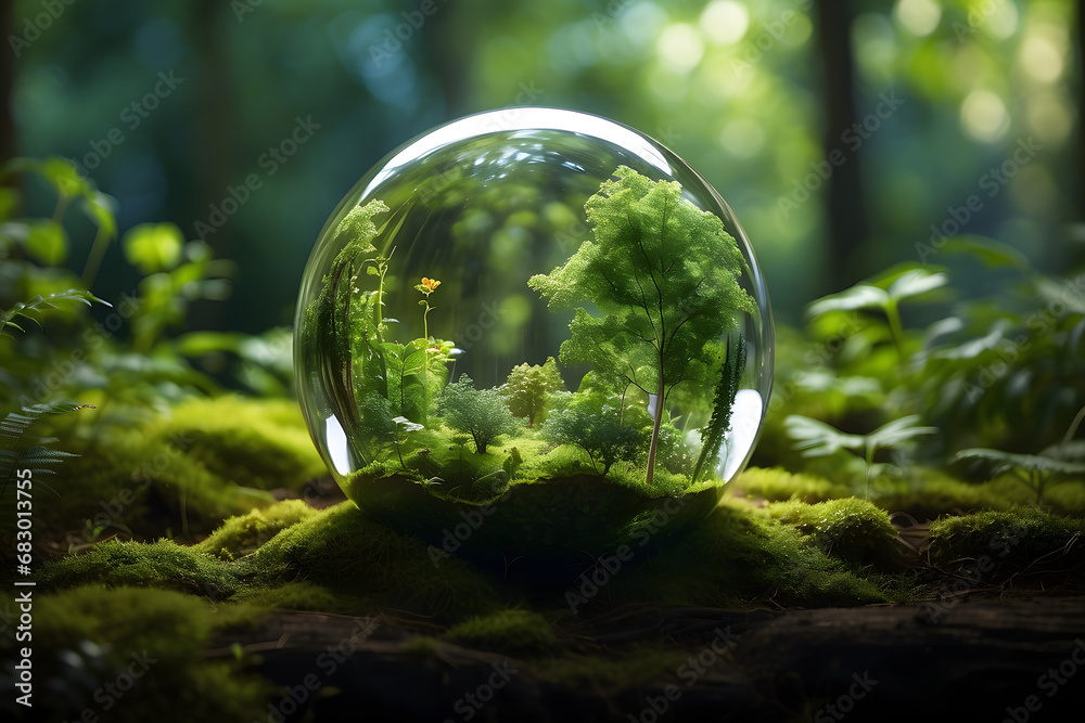 sphere in the forest sphere in the forest