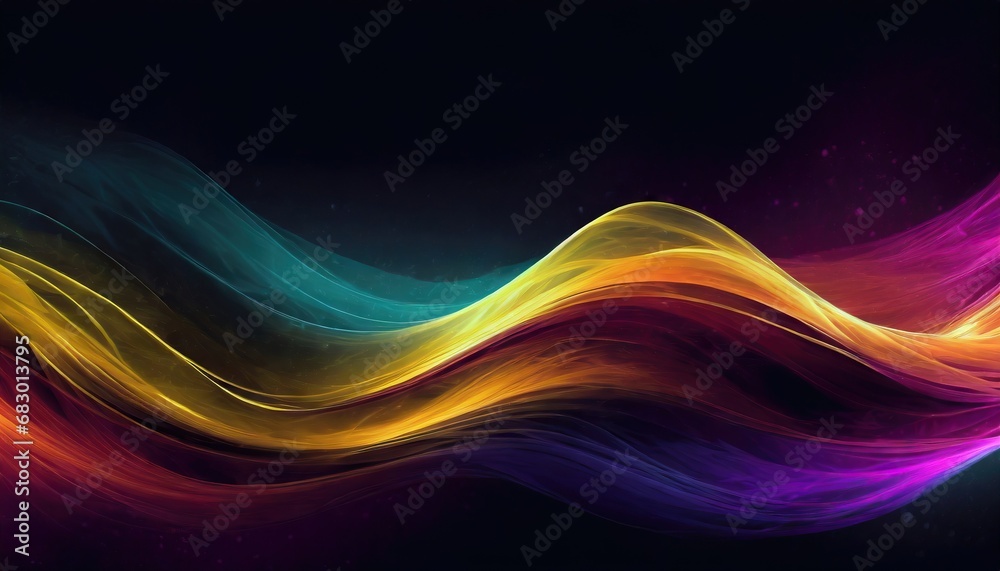 Abstract colorful waves on a dark background Abstract colorful waves on a dark background