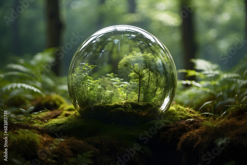 glass sphere as a forest