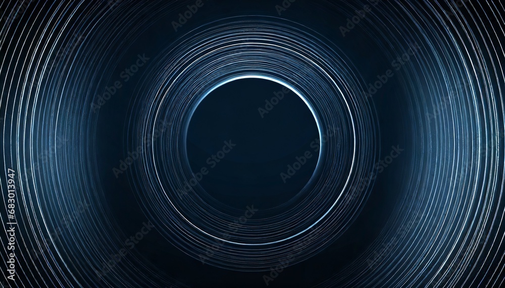 Abstract glowing circle lines on dark blue background. Geometric stripe line art design. Modern shiny blue lines Abstract glowing circle lines on dark blue background. Geometric stripe line art design. Modern shiny blue lines