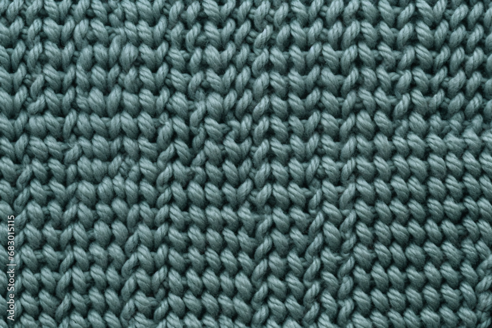 Teal textured surface of knitted fabric Teal textured surface of knitted fabric
