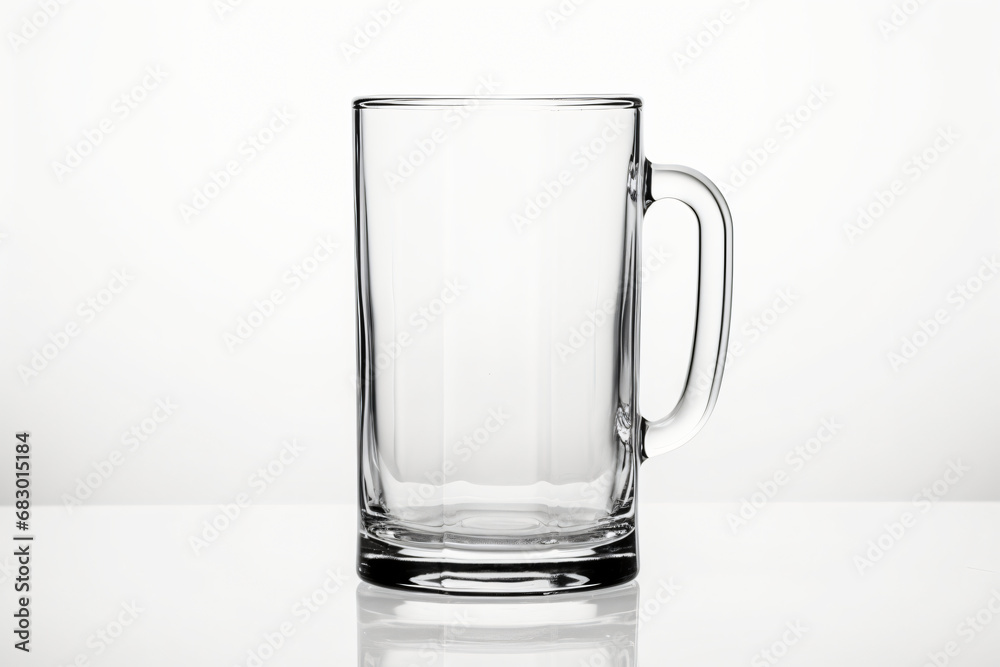 Empty glass with handle isolated on white background Empty glass with handle isolated on white background