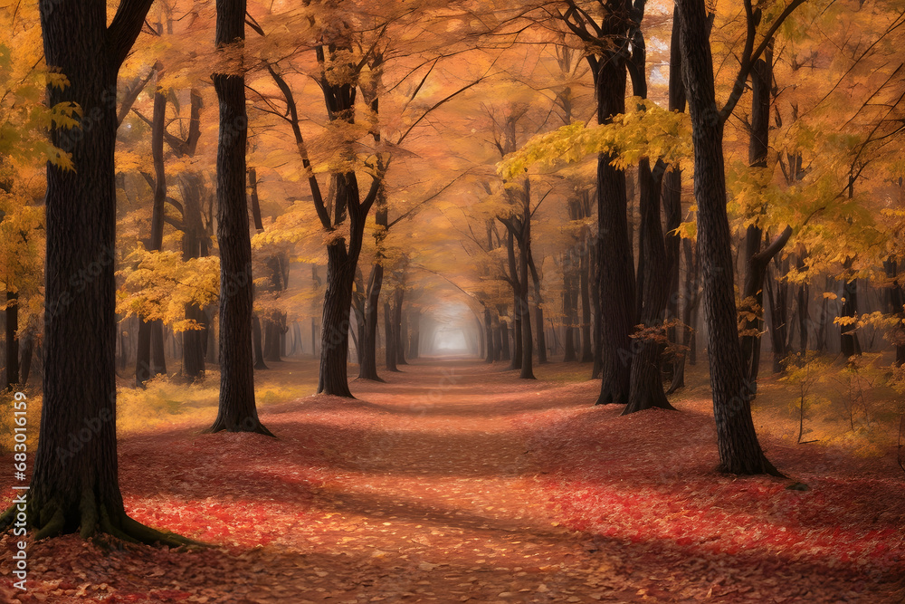 Fototapeta premium autumn alley in the park