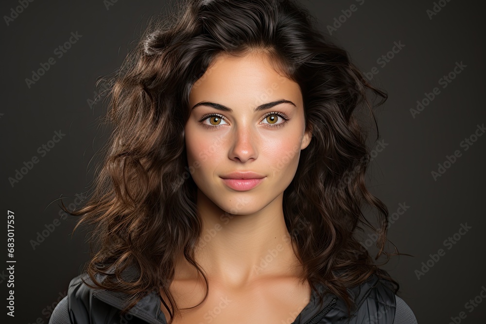 Fototapeta premium Woman resume or passport photo, close up portrait