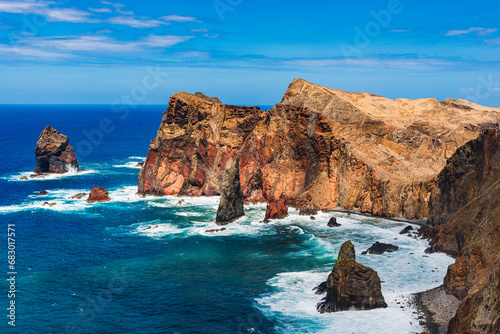 Dramatic Coastal Beauty: Atlantic Ocean Cliffs and Rock Formation