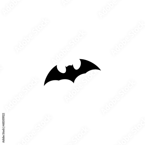 Bat silhouette isolated on white background. 