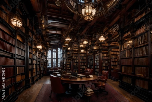 A steampunk-inspired bookstore,