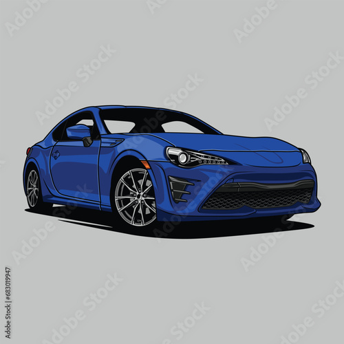 Perspective view car vector illustration for conceptual design