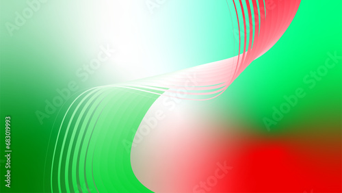 red white green flag colour gradient background abstract wavy tech lines  photo