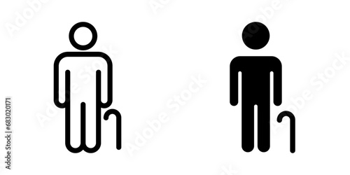 Old Man icon. symbol for mobile concept and web design. vector illustration
