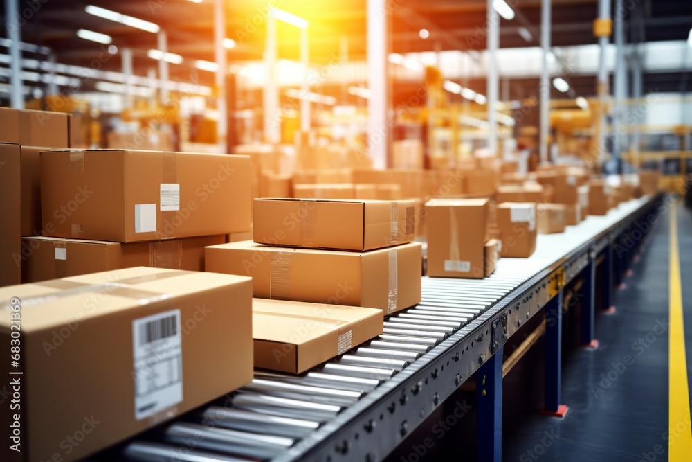 conveyor belt that transports cardboard boxes conveyor belt that transports cardboard boxes