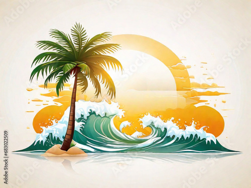 beach with palm tree