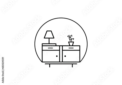 minimalist interior furniture home logo. perfect for property, real estate, business etc.	
