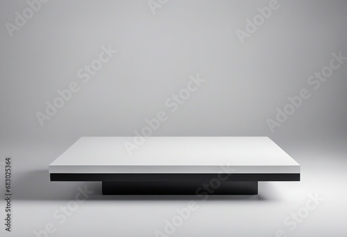 Empty top of black stone shelf isolated on white background For product display High quality photo