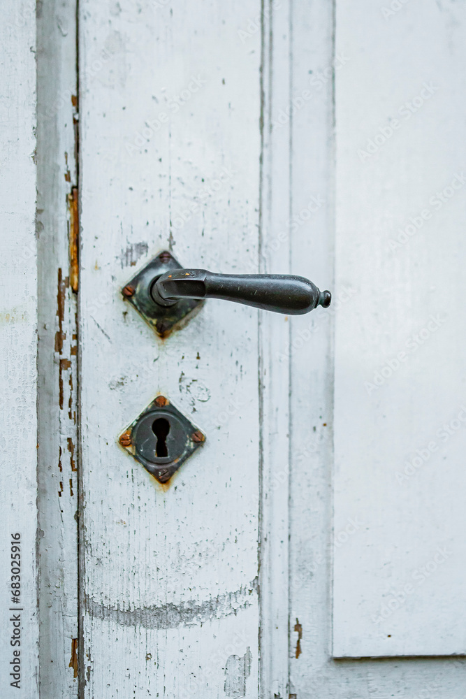 Old door handle with patina Old door handle with patina