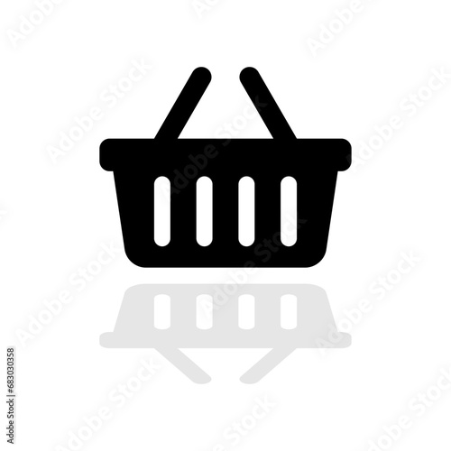 Shopping basket icon. Cost of living. Vector icon isolated on white background. photo