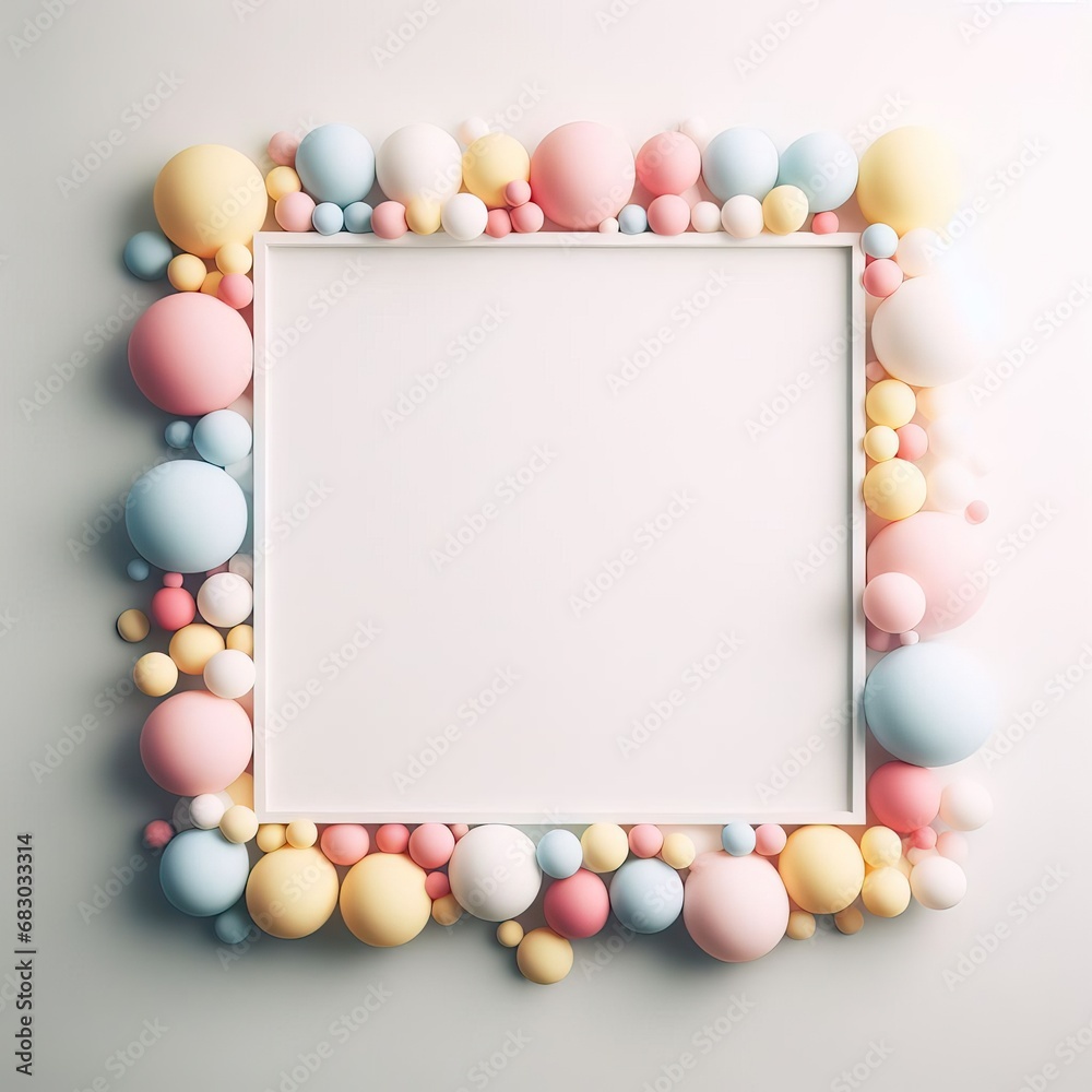 Empty white board with balloons frame, free space for any text generative ai Empty white board with balloons frame, free space for any text generative ai