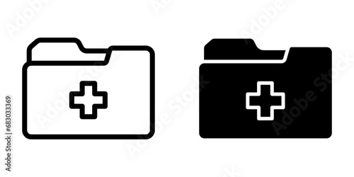 Medical folder icon. symbol for mobile concept and web design. vector illustration
