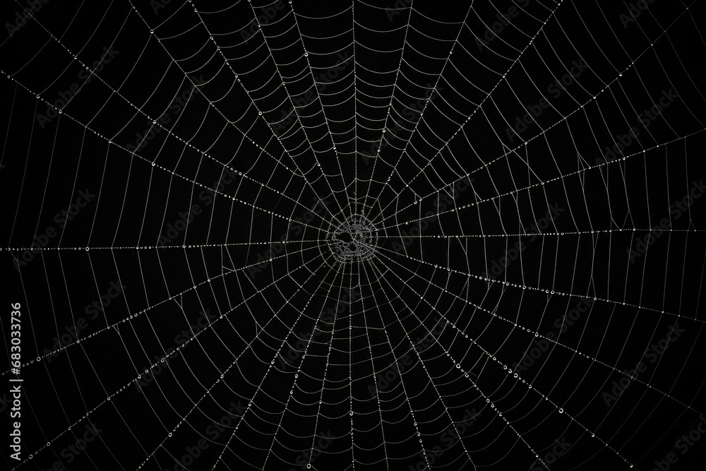 Obraz premium Pattern insect trap spider macro dew web nature closeup detail background thread net