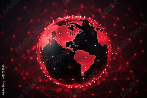 global network connection banner, digital connections between people around the world, technology and communications advertisement
