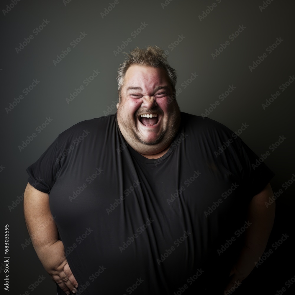 a man laughing with his mouth open